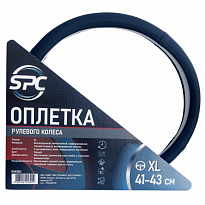  SPC Оплетка XL (410-430мм), комбинированная экокожа, перфорация черн.-глад.черный